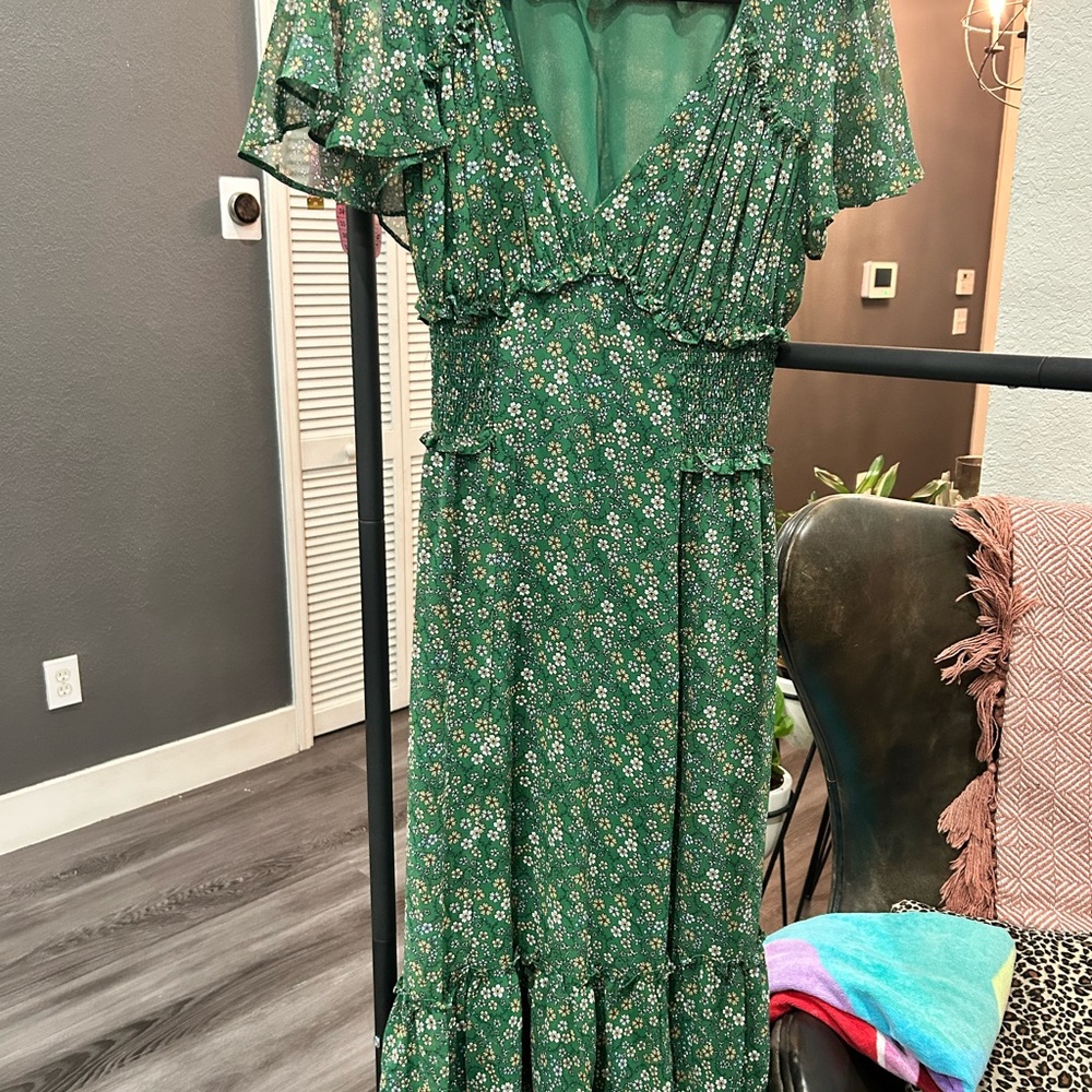 Max Studio Emerald Floral Maxi Dress